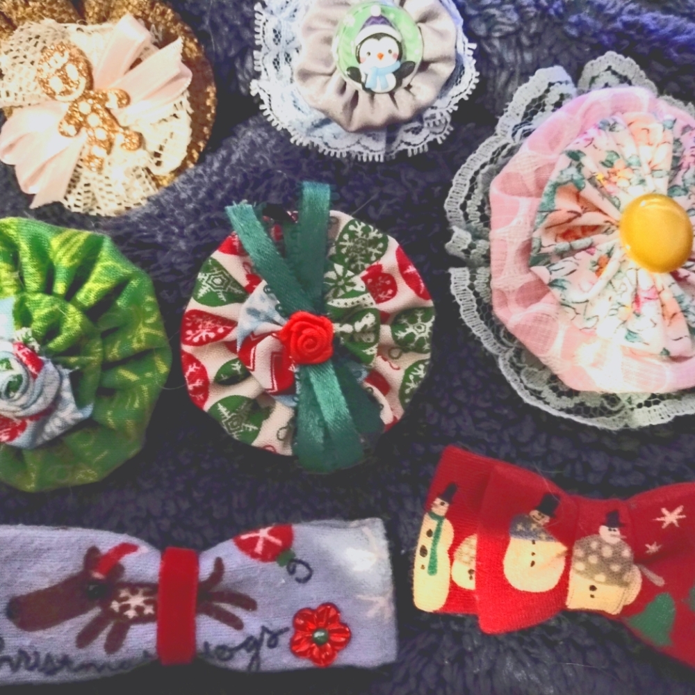 (7) pc. Set of seasonal hair clips